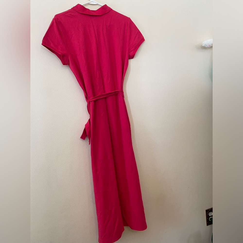 Talbots NEW Fuchsia Polo Maxi Dress Dragonfly Detail, Women’s Sz M Petite - Picture 7 of 9